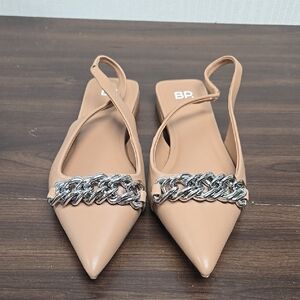 BP. Size 7 Pinkish Tan Slingback Flats